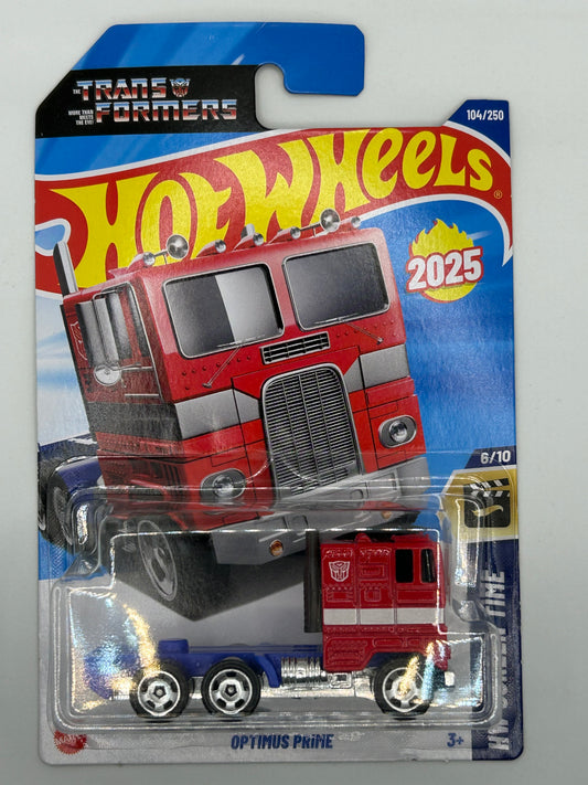 2025 HOT WHEELS F CASE - TRANSFORMERS OPTIMUS PRIME 104/250 HW SCREEN TIME