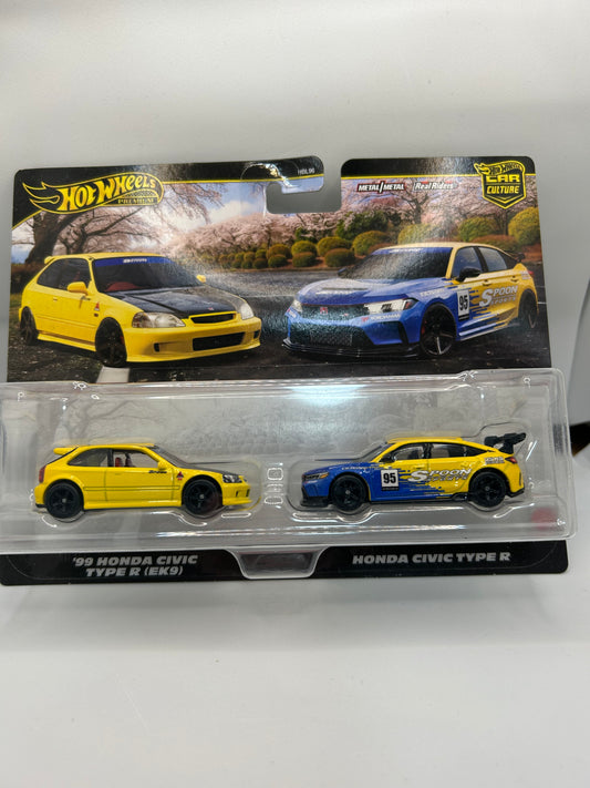 Hot Wheels Premium CC Twin Pack 2025 Spoon Honda Civic Type R & EK9