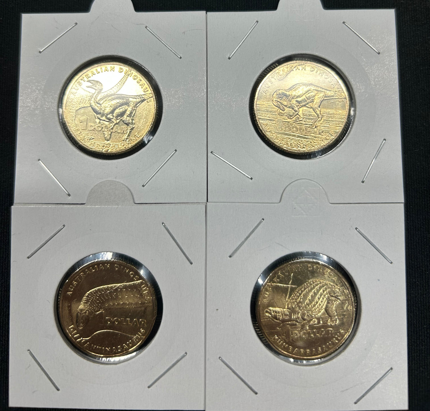 Australian Dinosaurs Set of 4 One Dollar 2022 Coins Dino $1 Dinosaur