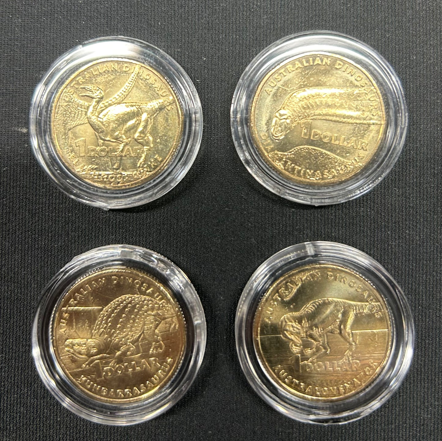 Australian Dinosaurs Set of 4 One Dollar 2022 Coins Dino $1 Dinosaur