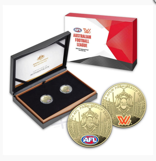 2024 $1 AFL Coloured Proof 2 Coin Set