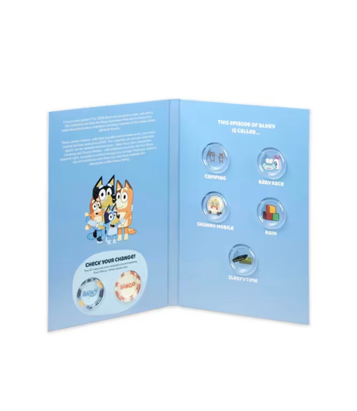 Bluey 2026 Folder and Tube Set (OPENED NOT COLOUR COIN)