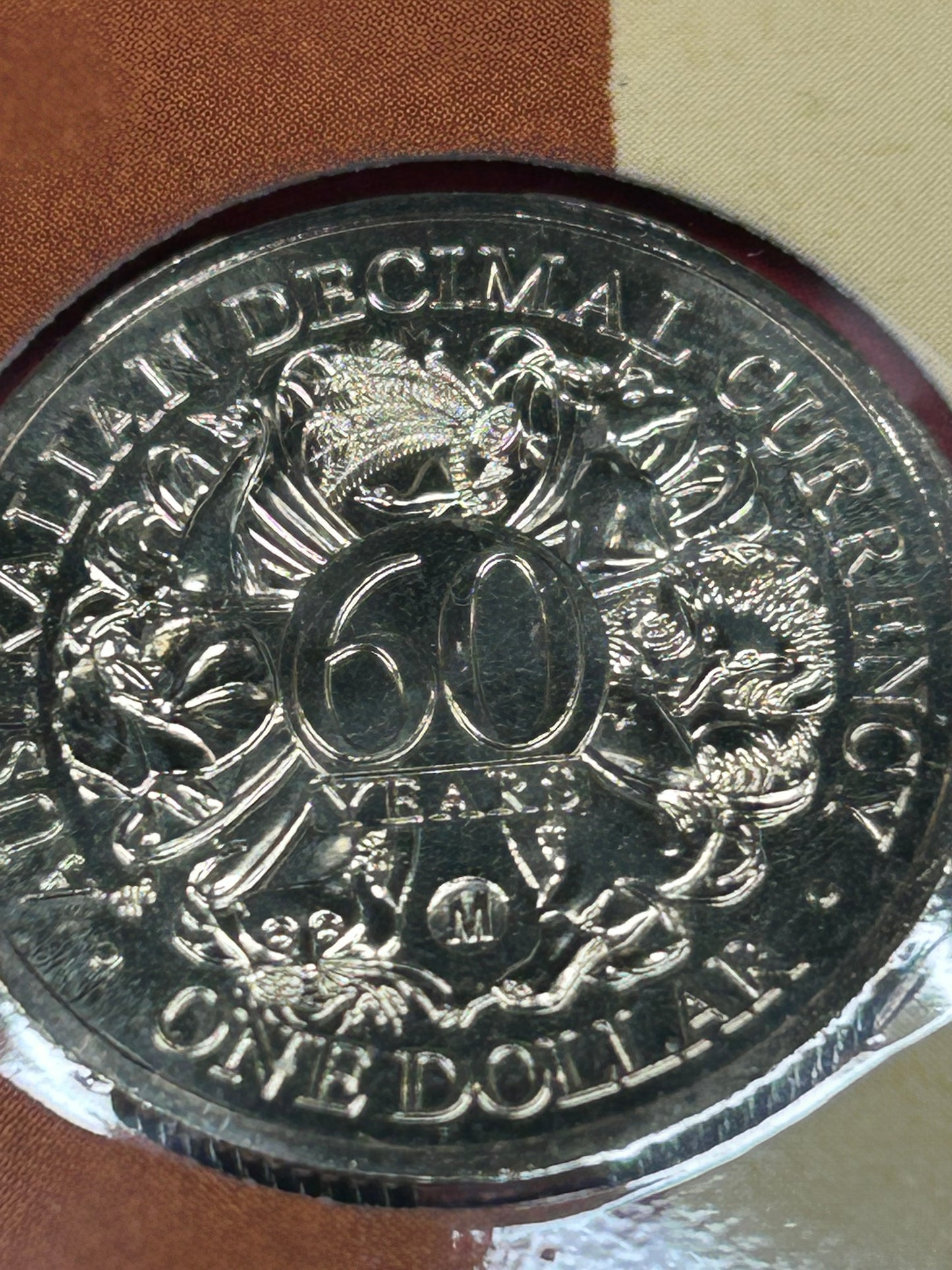 60th Anniversary of decimal currency “M” Counter Stamp x 1