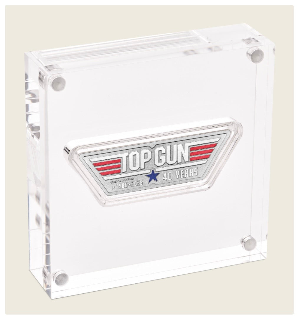 40 Years of Top Gun 2026 1oz Silver Coloured Logo-Shaped Coin