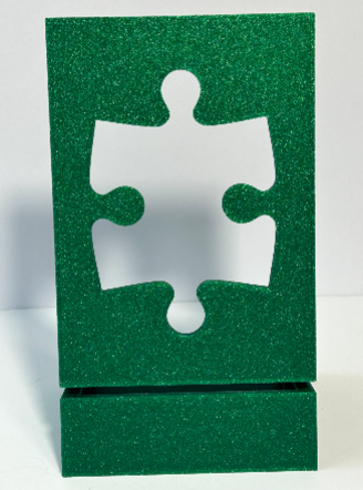 Puzzle Box Lid Holder Stand Jigsaw "Galaxy Green" (large size).