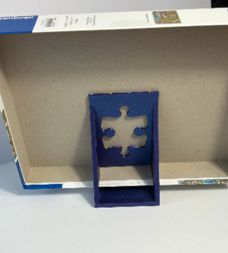 Puzzle Box Lid Holder Stand Jigsaw "Galaxy Blue Retro Pattern" (large size).