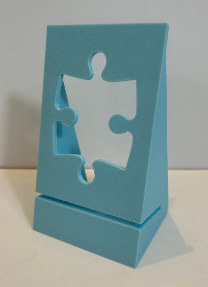 Puzzle Box Lid Holder Stand Jigsaw "Baby Blue" (large size).