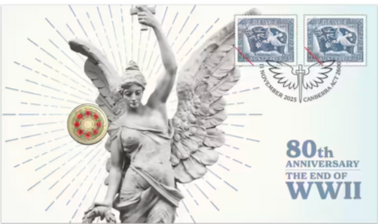 80th Anniversary of WWII Poppy Wreath Postal Numismatic Cover