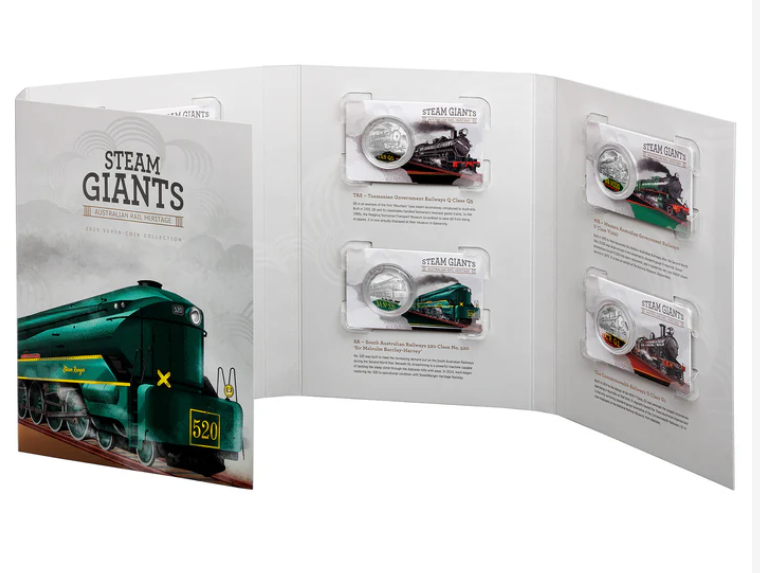 2025 RAM 50c Coloured Uncirculated Seven-Coin Collection - Steam Giants