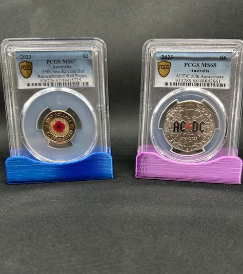 Custom stand to display your PCGS graded coins.