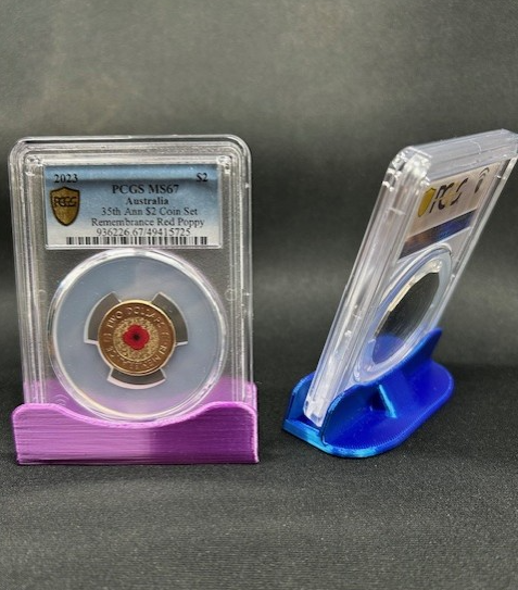 Custom stand to display your PCGS graded coins.