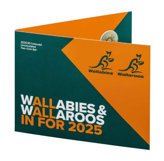 Wallabies & Wallaroos 2025 2$ Uncirculated Two Coin Set
